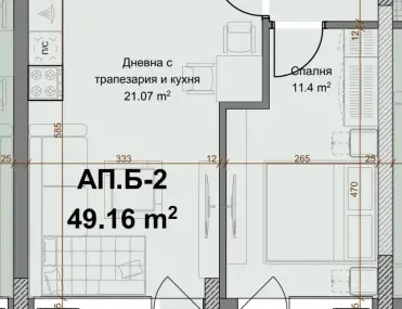 2-стаен, Христо Смирненски, Пловдив - снимка 2 от 5