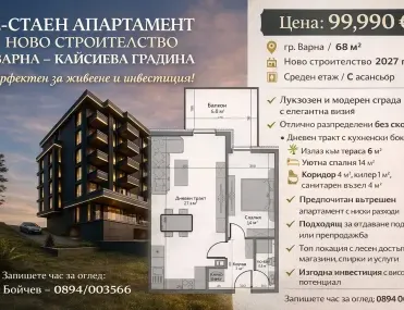 2-стаен, Кайсиева градина, Варна - снимка 3 от 4