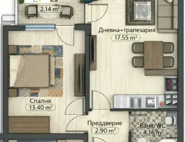 2-стаен, Дружба 1, София - снимка 3 от 11
