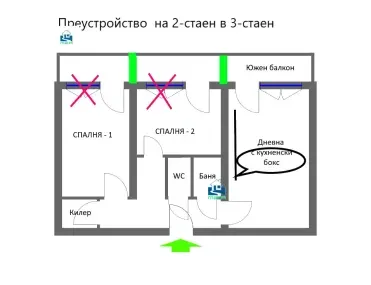 2-стаен, Толстой, София - снимка 6 от 8