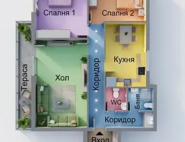 3-стаен, Кючук Париж, Пловдив - снимка 4 от 7