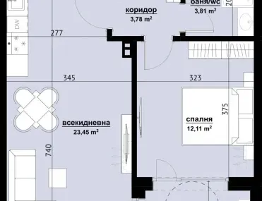 2-стаен, Братя Миладинови, Бургас - снимка 3 от 7