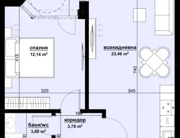 2-стаен, Братя Миладинови, Бургас - снимка 3 от 7