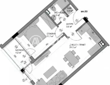 2-стаен, Владислав Варненчик, Варна - снимка 3 от 6