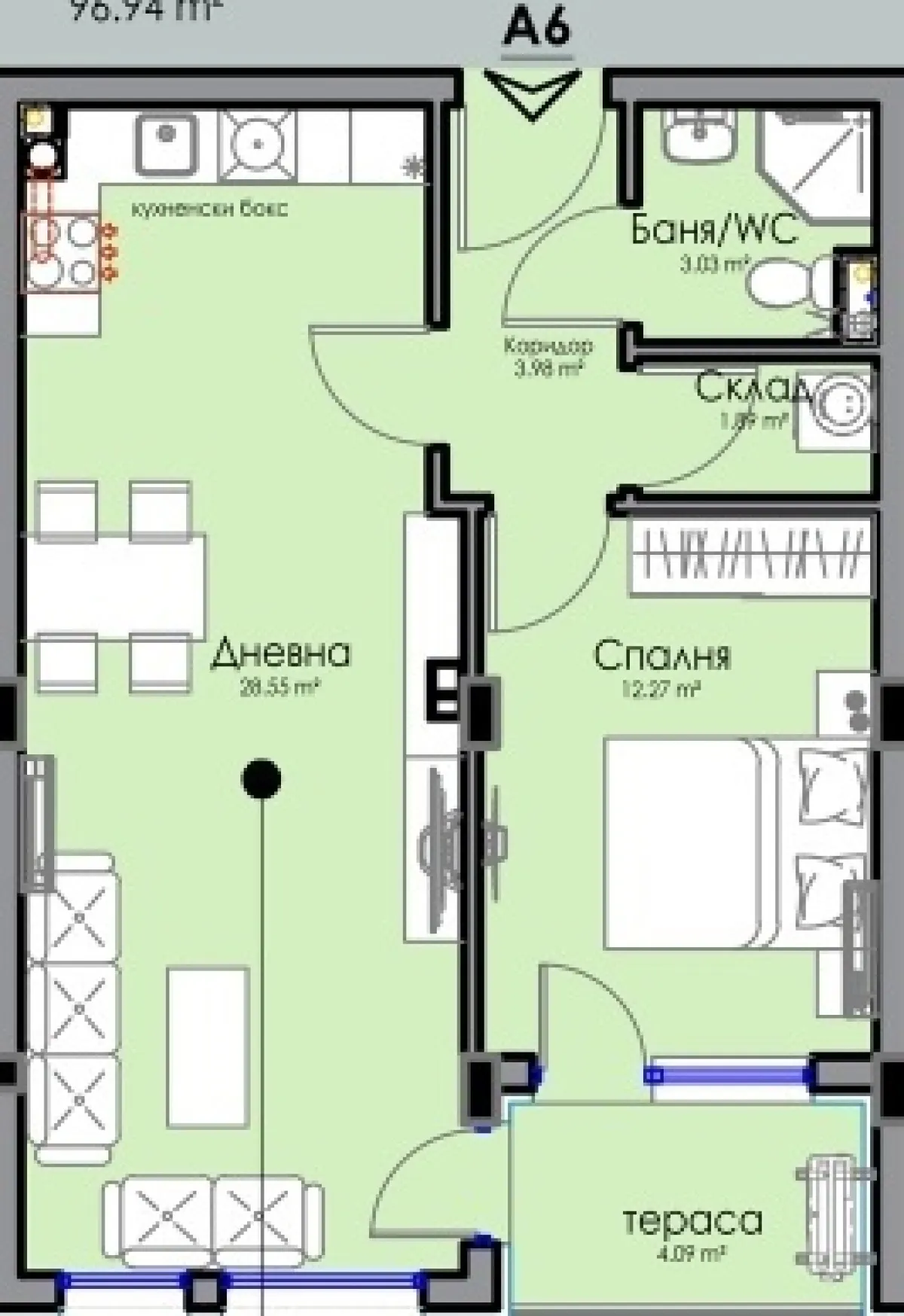 2-стаен, Възраждане, Бургас - снимка 4 от 5