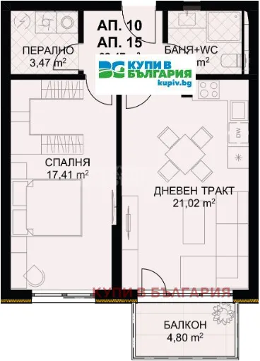 2-стаен, Бриз, Варна - снимка 4 от 5
