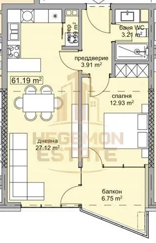 2-стаен, Траката, Варна - снимка 2 от 4
