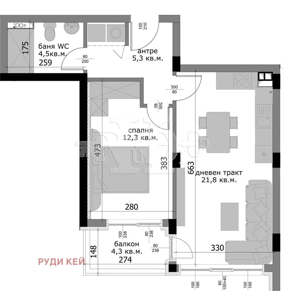 2-стаен, Владислав Варненчик, Варна - снимка 3 от 5
