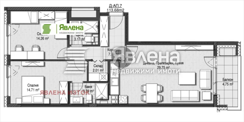 3-стаен, Кръстова вада, София - снимка 6 от 12