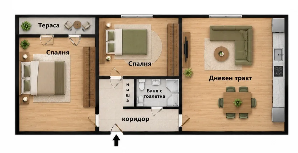 3-стаен, Цветен квартал, Варна - снимка 6 от 15
