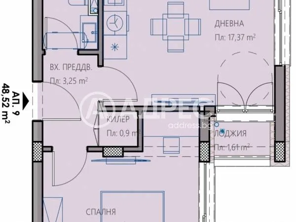 2-стаен, Владислав Варненчик, Варна - снимка 2 от 7